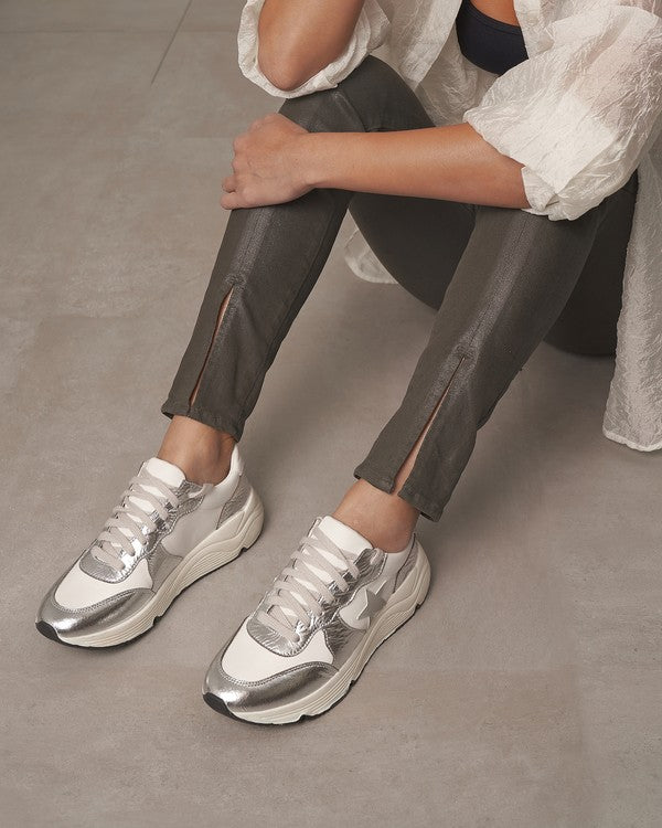 Herre Sneakers Casual Athletic Stil Sølv 2