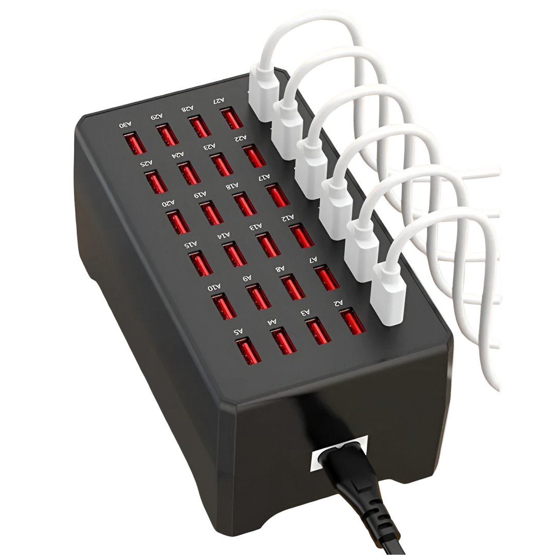 30-Port USB-A Opladningsstation til Hurtig Opladning 0