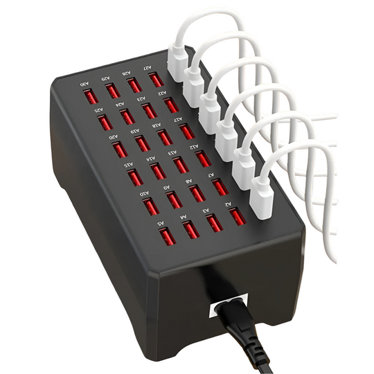 30-Port USB-A Opladningsstation til Hurtig Opladning 0