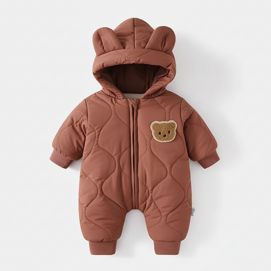 Baby Vinteroveralls med Hætte og Bjørnemotiv