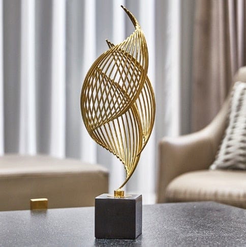 Abstrakt Skulptur i Guld 0