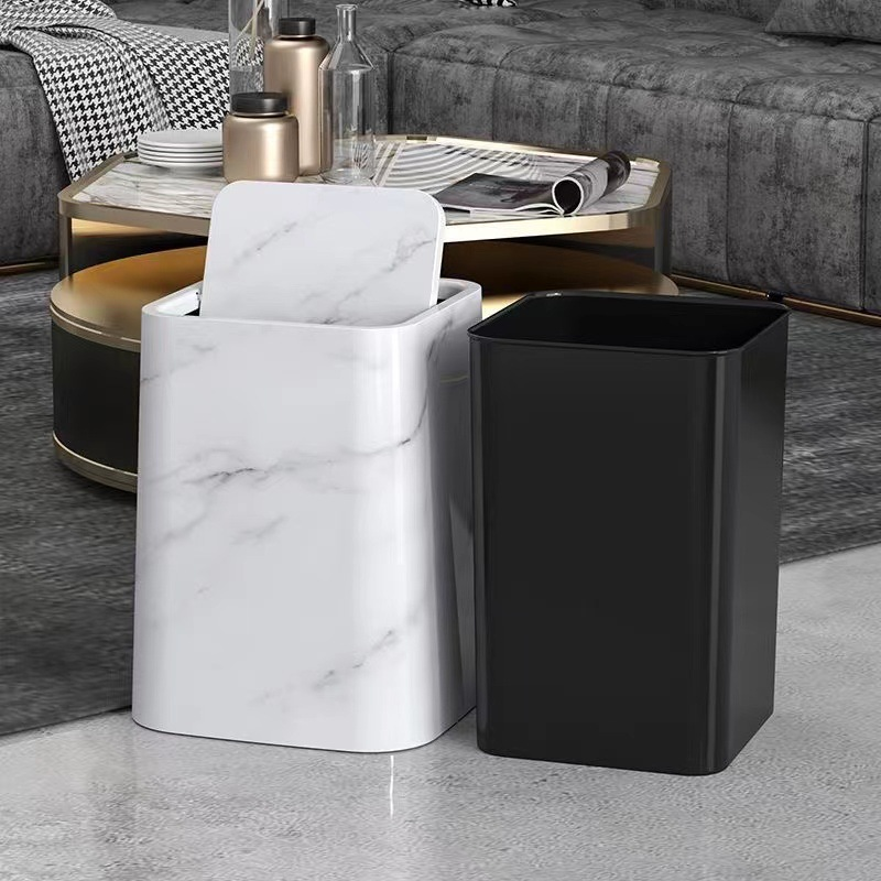 Affaldsspand med Svinglåg i Marmor Design 1