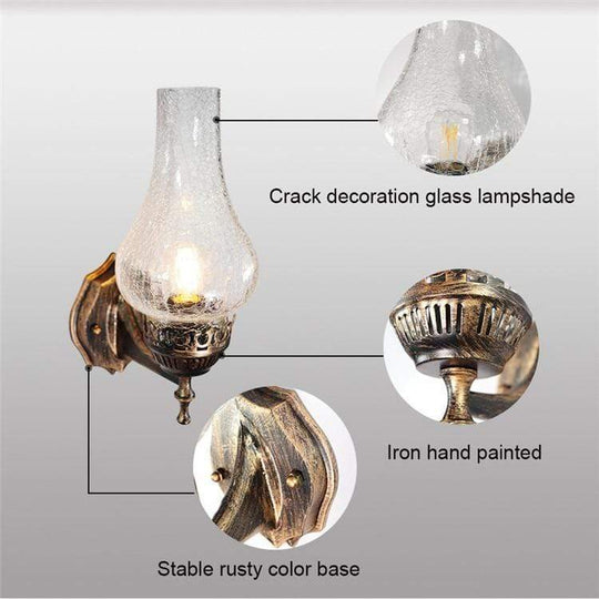 Antik Vægolie Lampe i Vintage Stil 4