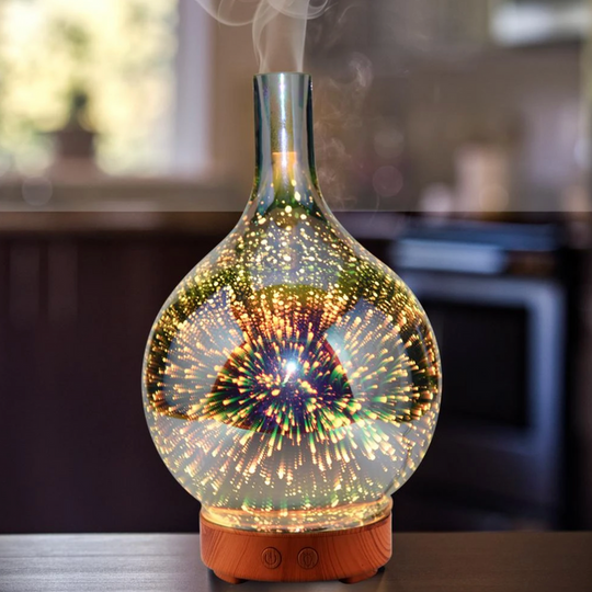 Aroma Diffuser i 3D Glas med LED Lys 0