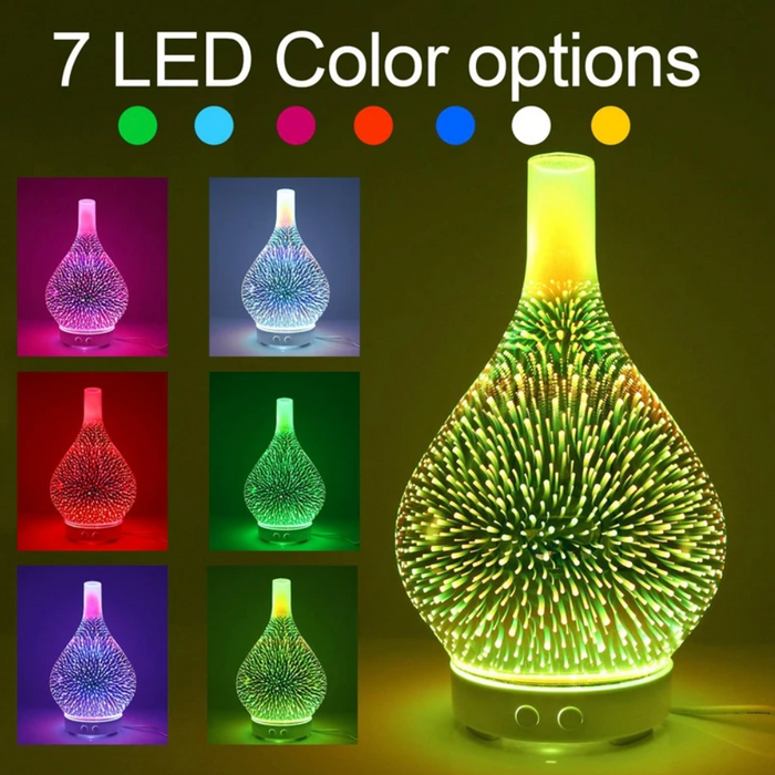 Aroma Diffuser i 3D Glas med LED Lys 5