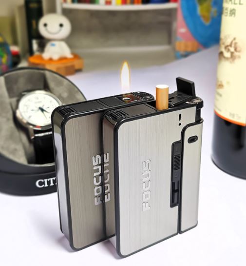Automatisk Cigaretetui Med Lighter - Praktisk Design Til Rygere 3