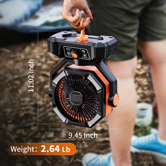 Bærbar Camping Ventilator med Justerbar Luftstrøm 7