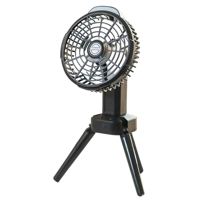 Bærbar Camping Ventilator med LED Lys og Justerbart Hoved