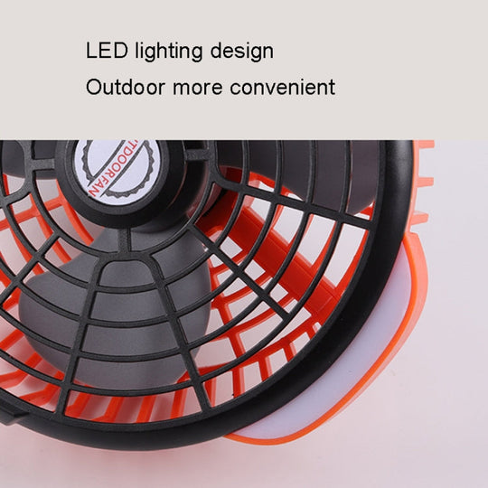 Bærbar Camping Ventilator med LED Lys og Justerbart Hoved 4