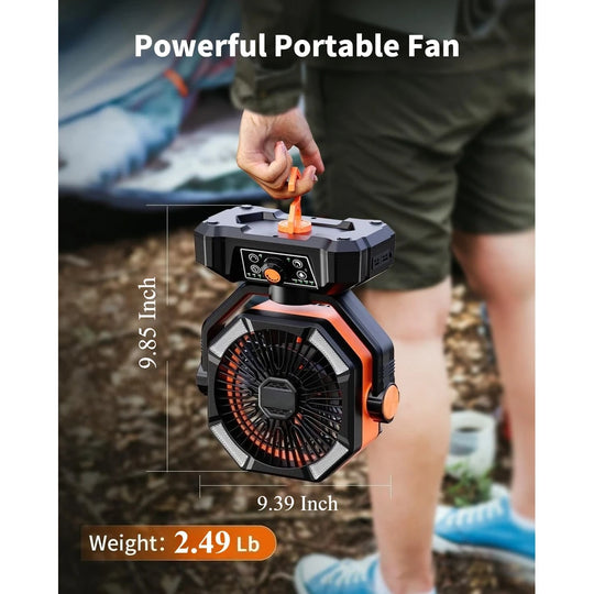 Bærbar Campingventilator Med 20000mAh Batteri Og 4 LED Lanterner 5