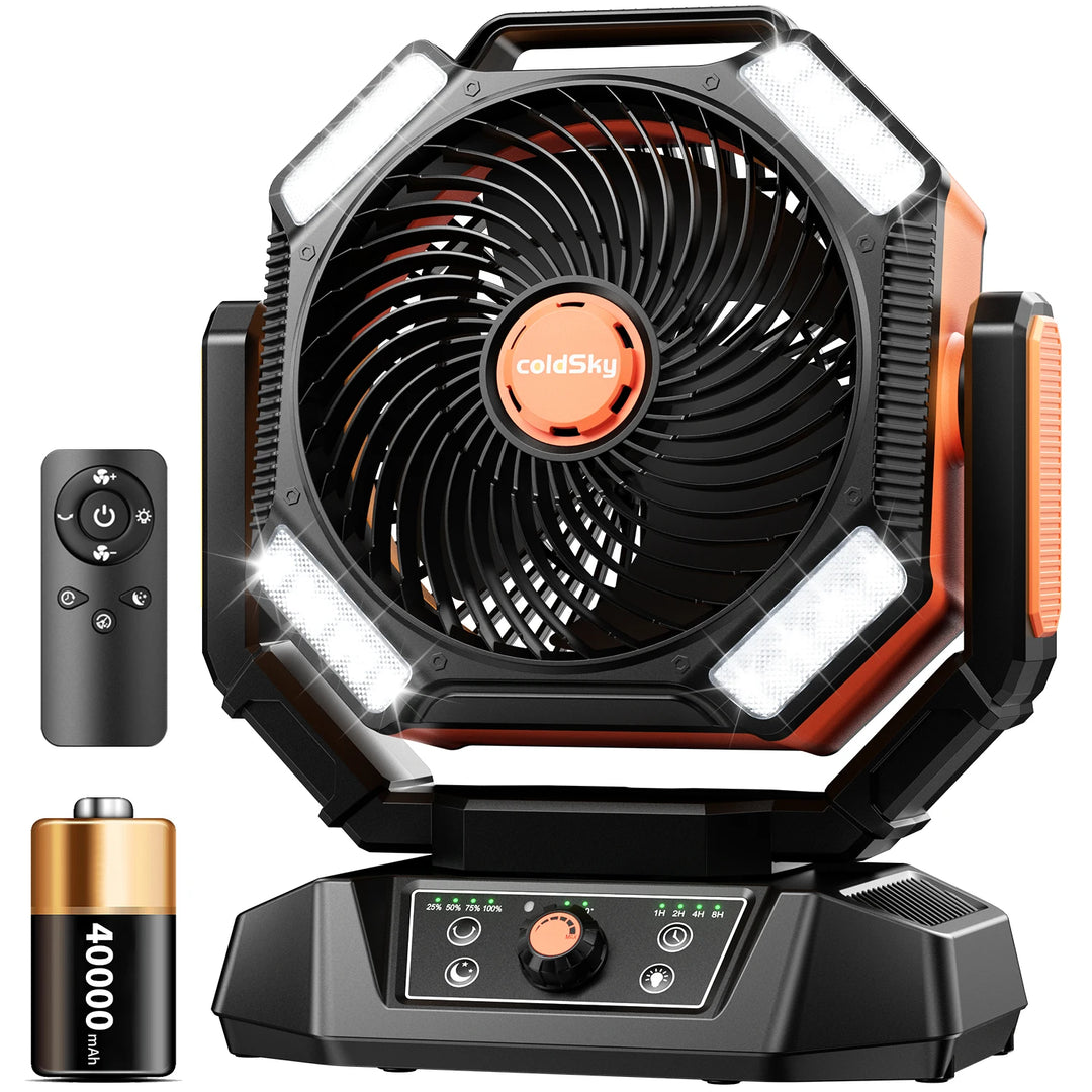 Bærbar Campingventilator Med 20000mAh Batteri Og 4 LED Lanterner 7