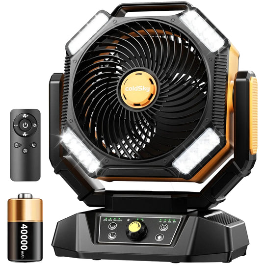 Bærbar Campingventilator Med 20000mAh Batteri Og 4 LED Lanterner 8