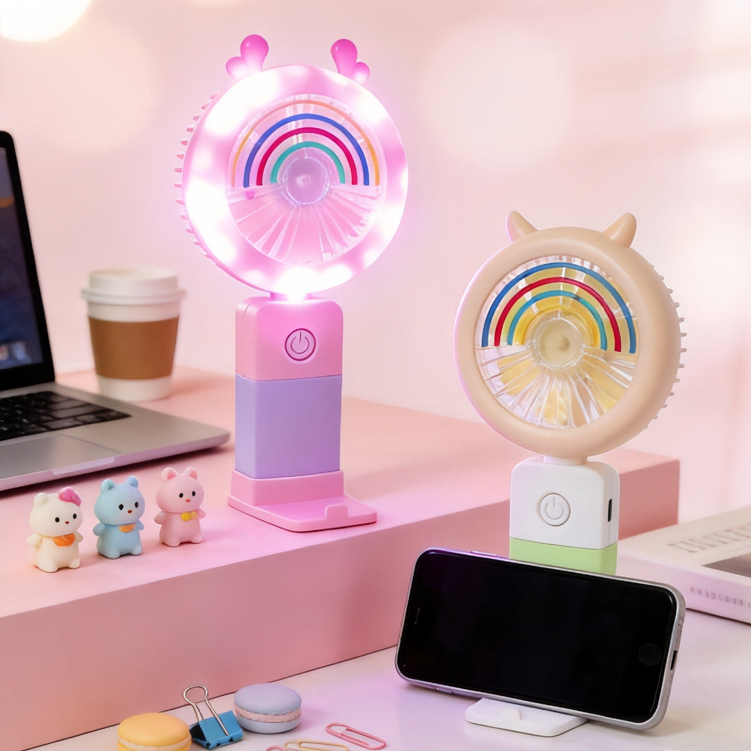 Bærbar Håndventilator med LED Lys 2