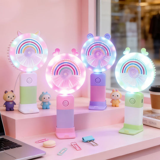 Bærbar Håndventilator med LED Lys 4