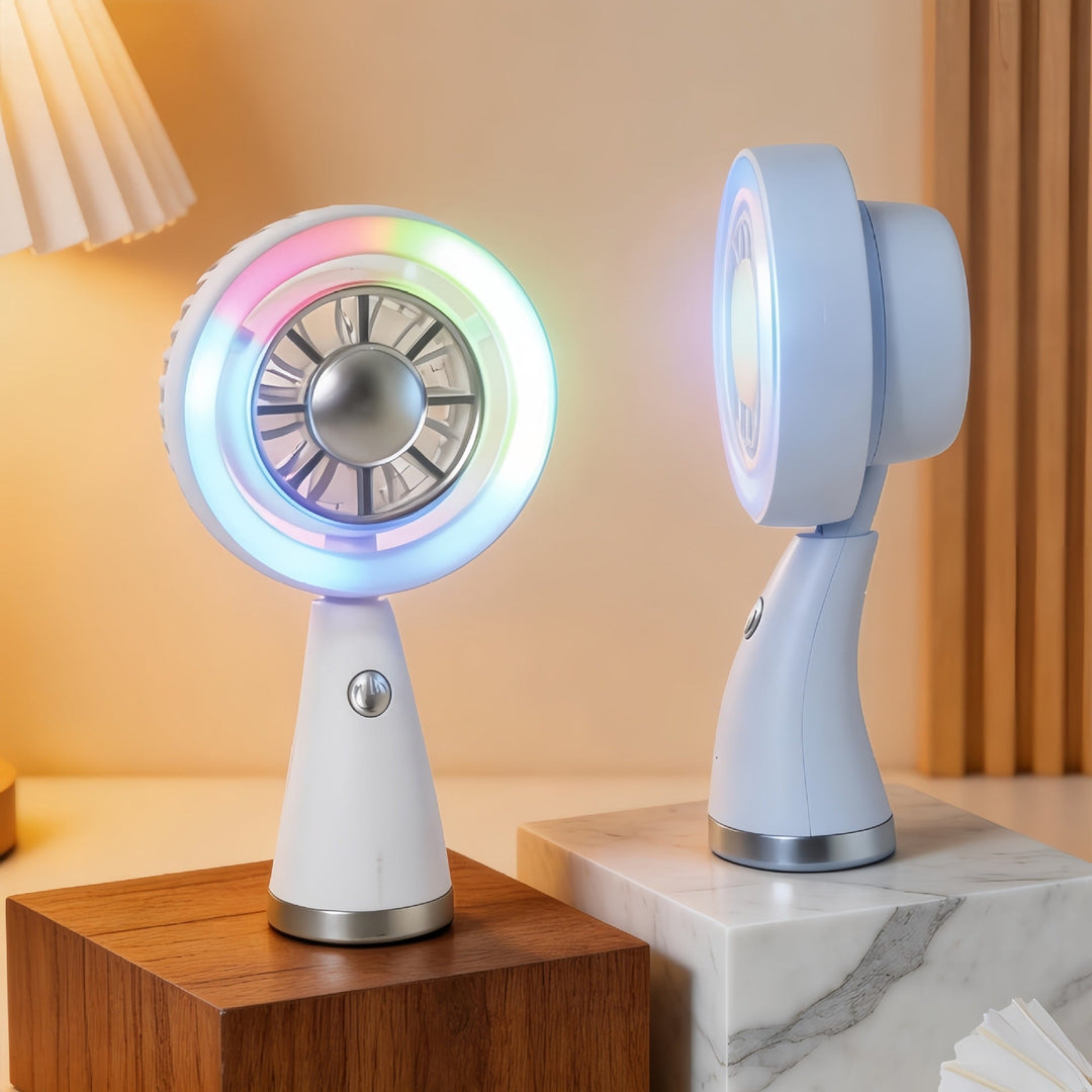 Bærbar Håndventilator med RGB Belysning til Kvinder 1