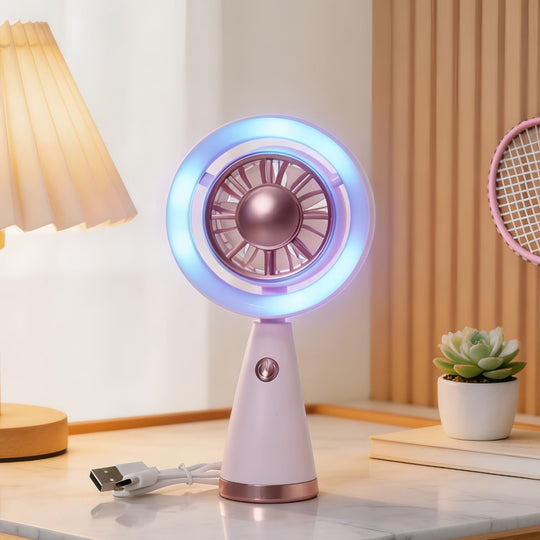 Bærbar Håndventilator med RGB Belysning til Kvinder 5