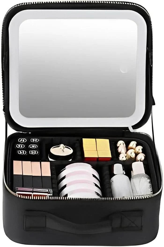 Bærbar Makeuptaske med LED-spejl 6