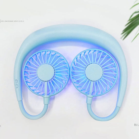 Bærbar Mini Fan med LED Lys til Udendørs Brug 2