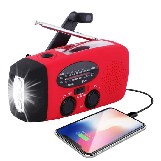 Bærbar Nødradio med LED Lommelygte og Powerbank 2