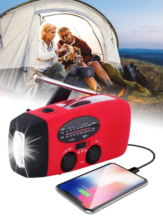 Bærbar Nødradio med LED Lommelygte og Powerbank 3