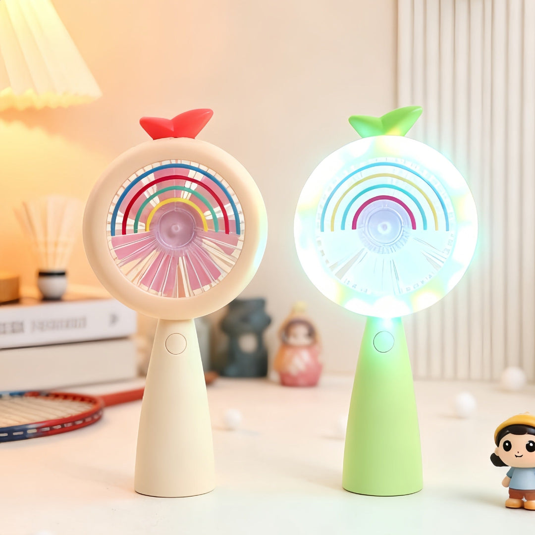 Bærbar USB Håndventilator med LED Belysning 2