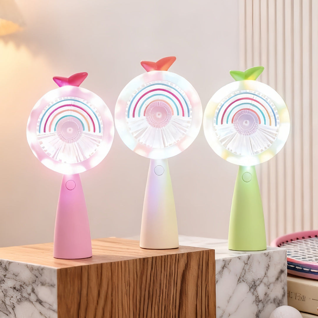 Bærbar USB Håndventilator med LED Belysning 3