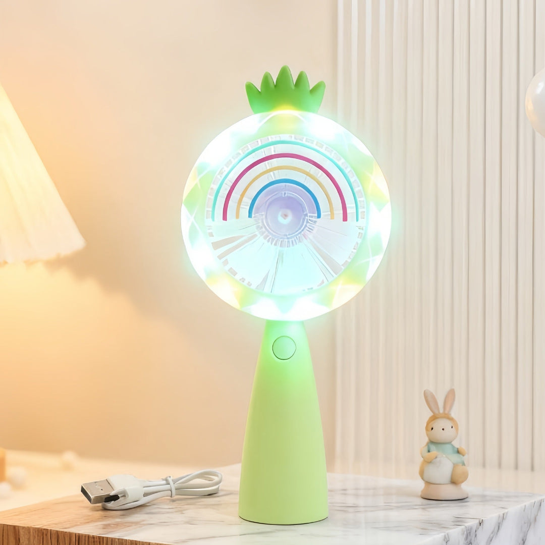 Bærbar USB Håndventilator med LED Belysning 4