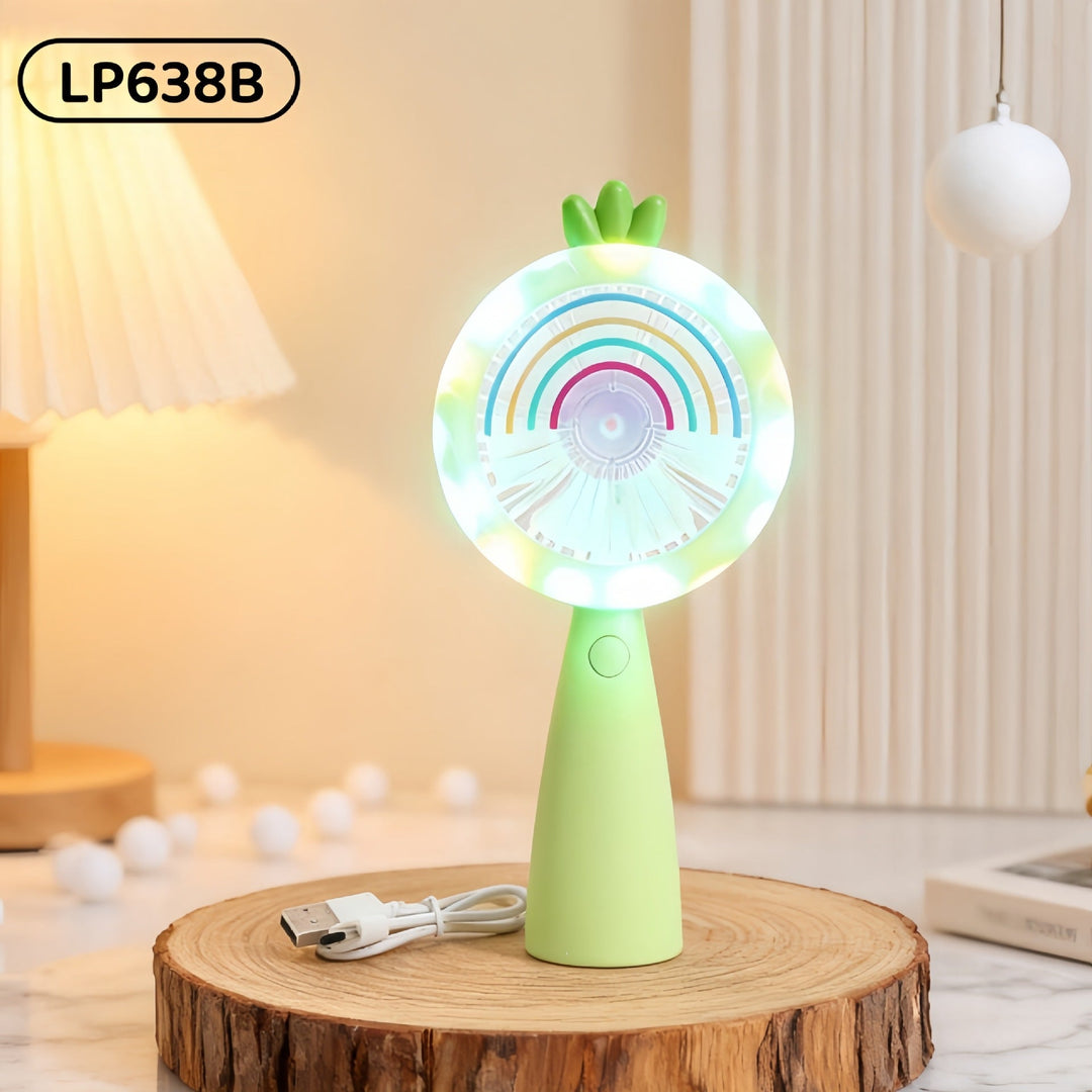 Bærbar USB Håndventilator med LED Belysning 6