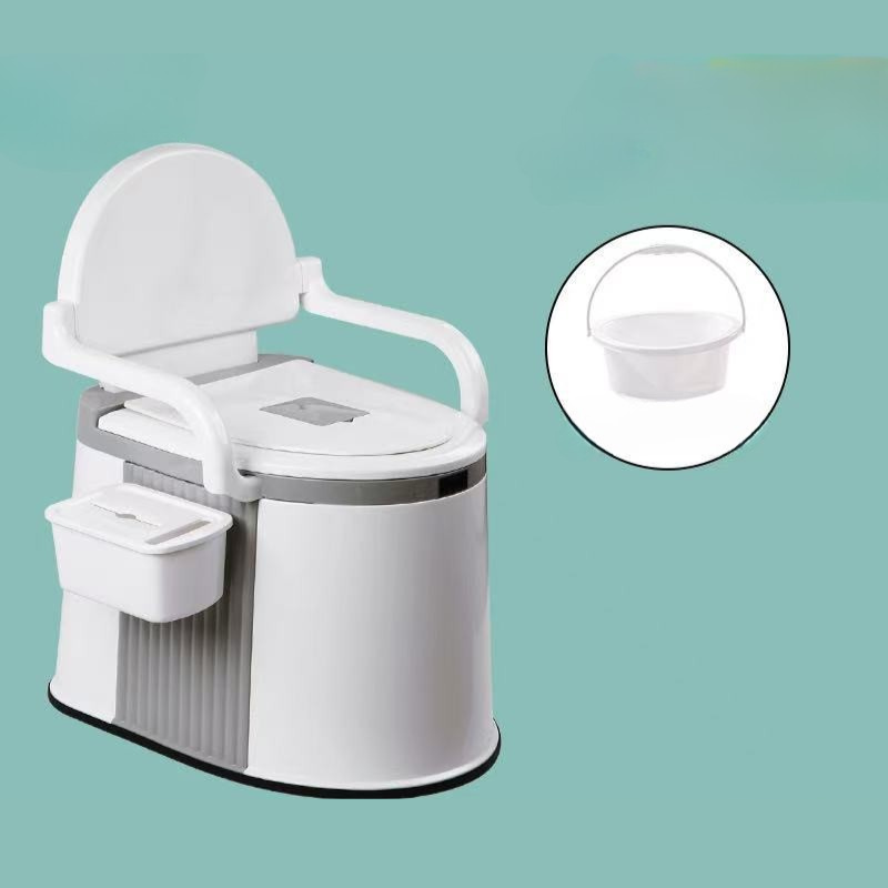 Bærbart Toilet til Voksne og Seniorer - Ergonomisk Design med Låg 0