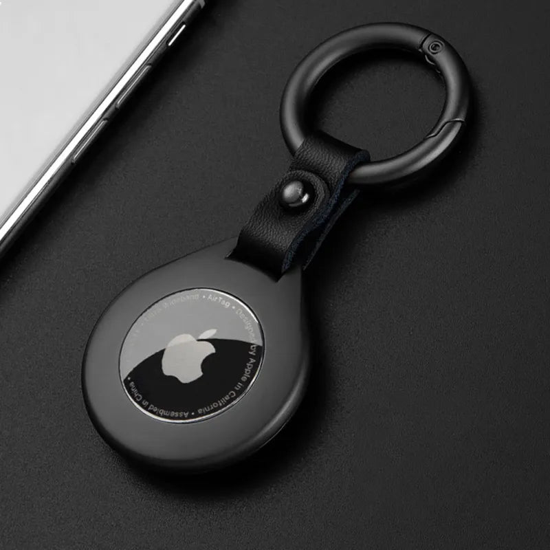 Beskyttelsesetui til Apple Airtags i Læder Metal 0