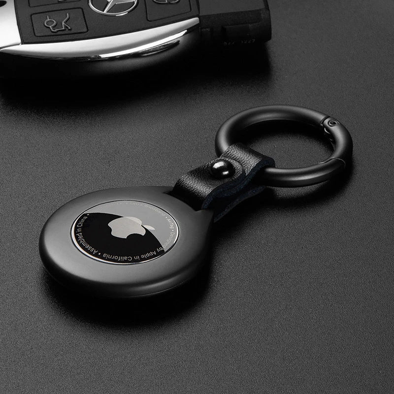 Beskyttelsesetui til Apple Airtags i Læder Metal 3