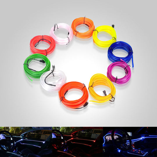 Bil Neon Lys Sæt Tilpasseligt USB Lyskabel 5m 2