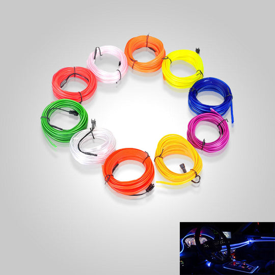 Bil Neon Lys Sæt Tilpasseligt USB Lyskabel 5m 3