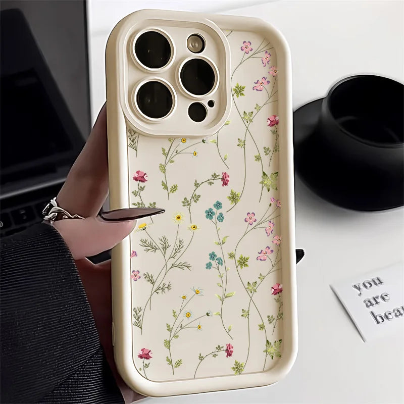Blomster Telefoncover Til iPhone 13 Og 11 Med Stødsikker Design 0