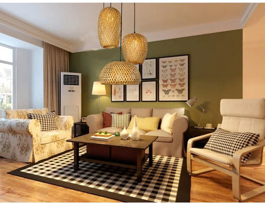 Boho Hængelampe i Rattan til Stue og Soveværelse 7