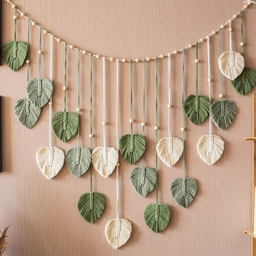 Boho Macrame Leaves Garland til Indretning 1