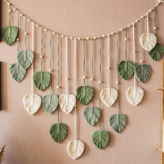 Boho Macrame Leaves Garland til Indretning 1