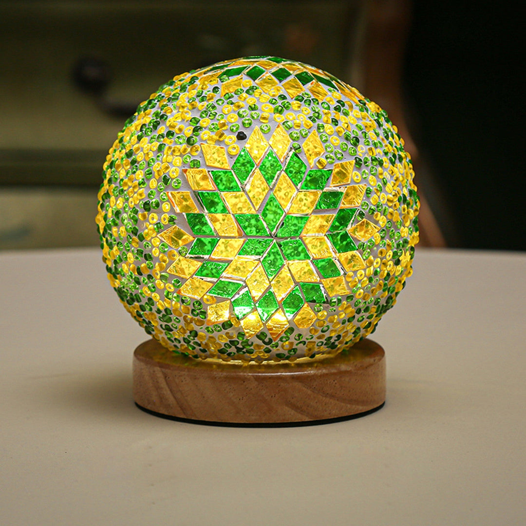 Boho Mosaik Glas Natlampe 6