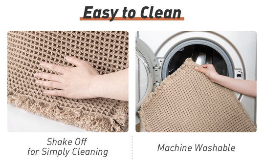 Boho Vaffelløber Tæppe til Badeværelse og Køkken 7