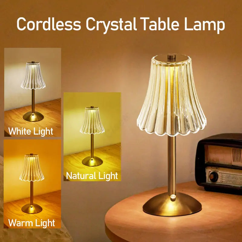 Bordlampe Trådløs med Krystal Dekor 3