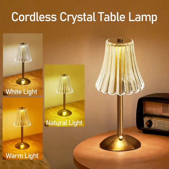Bordlampe Trådløs med Krystal Dekor 3