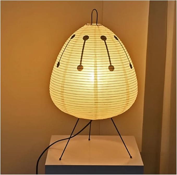 Bordlampe i Japansk Design med Rispapir 10