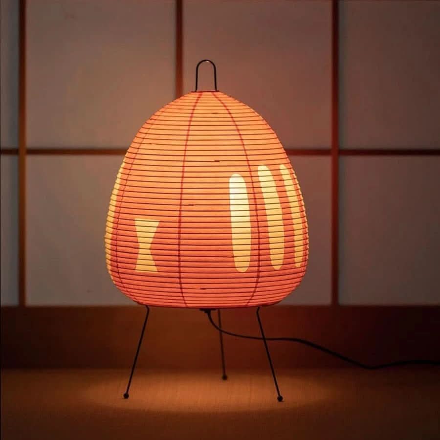 Bordlampe i Japansk Design med Rispapir 11