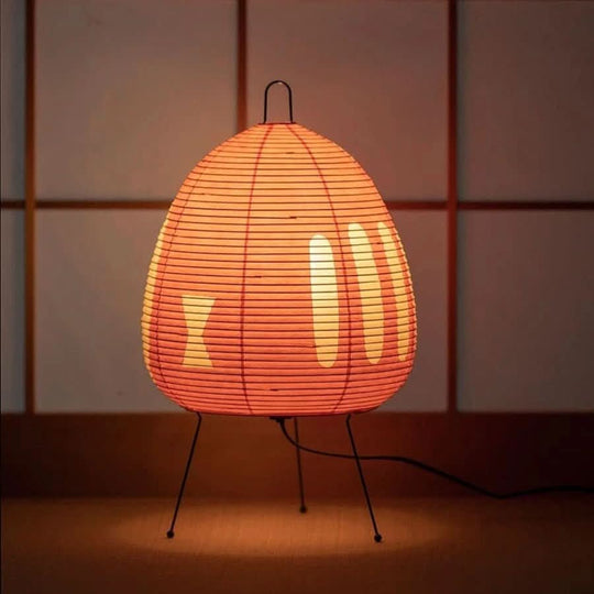 Bordlampe i Japansk Design med Rispapir 11
