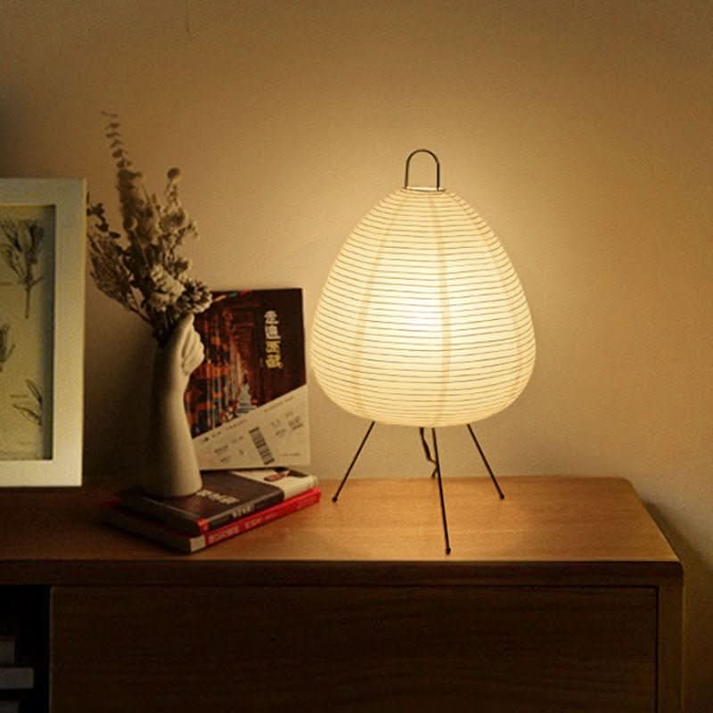 Bordlampe i Japansk Design med Rispapir 2