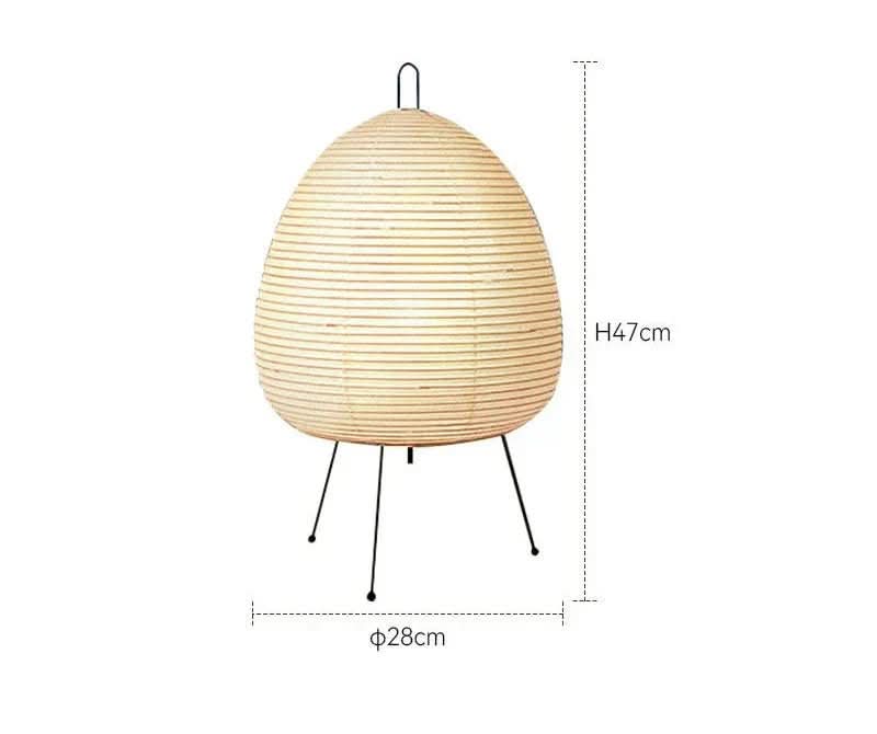 Bordlampe i Japansk Design med Rispapir 4