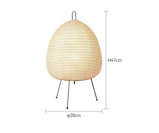 Bordlampe i Japansk Design med Rispapir 4