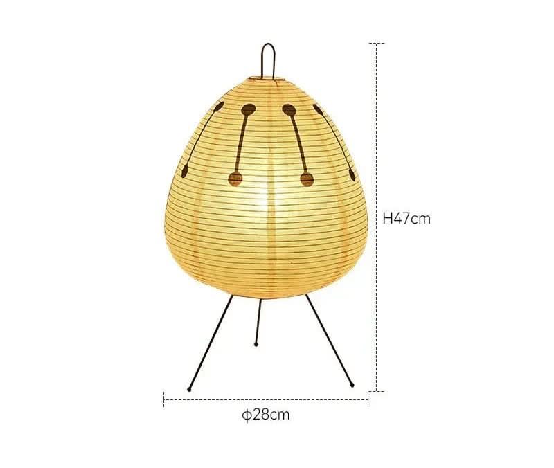 Bordlampe i Japansk Design med Rispapir 5