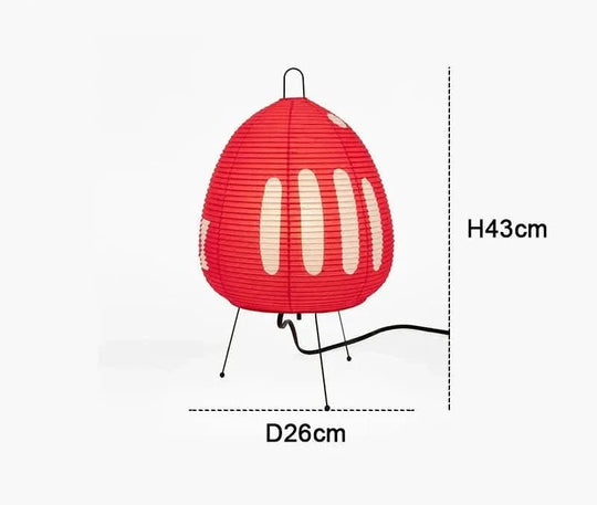 Bordlampe i Japansk Design med Rispapir 7