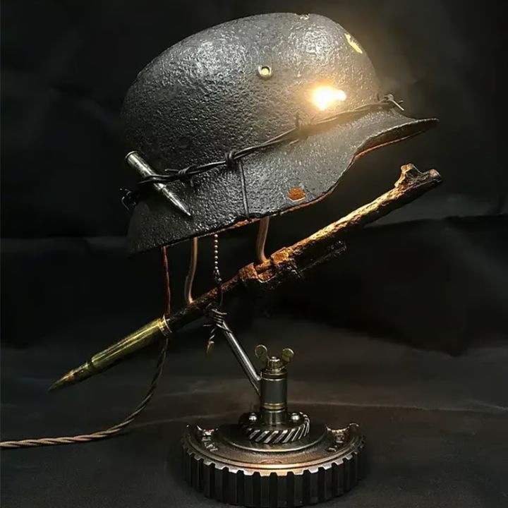 Bordlampe i Vintage Stål Design 1